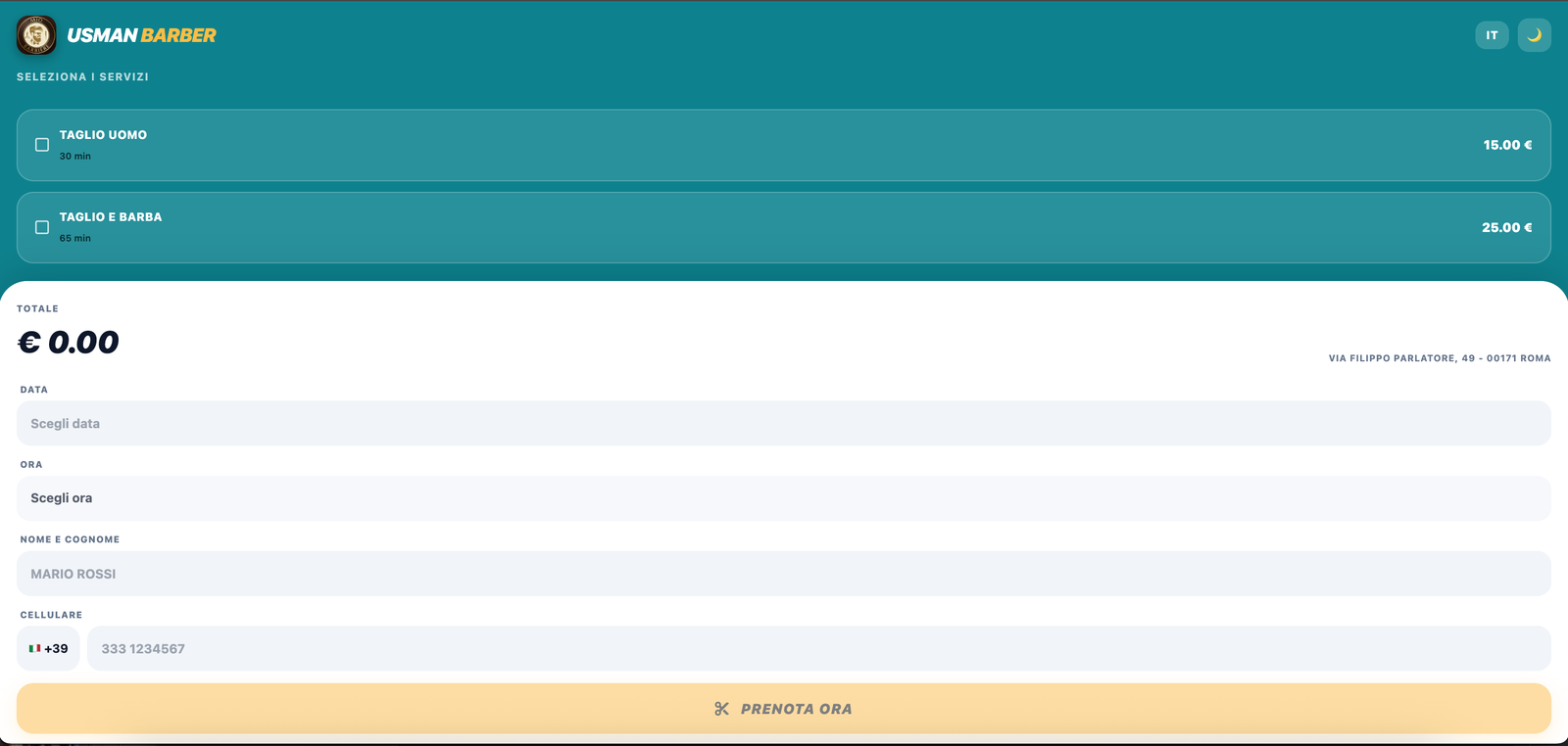 Custom Barber Booking System